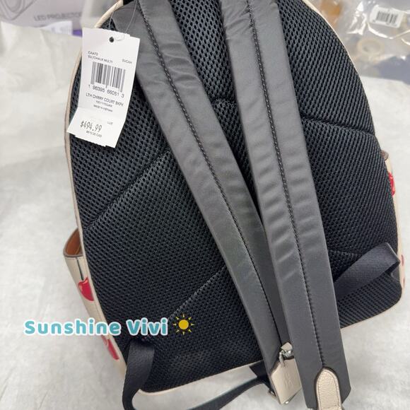NWT Limited Coach Court Backpack With Cherry Print CAA72 - Picture 7 of 10